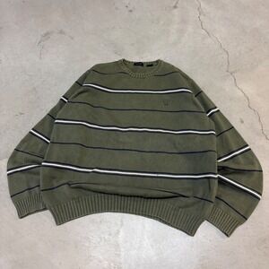 Vintage 90s Green Stripped Izod Sweater